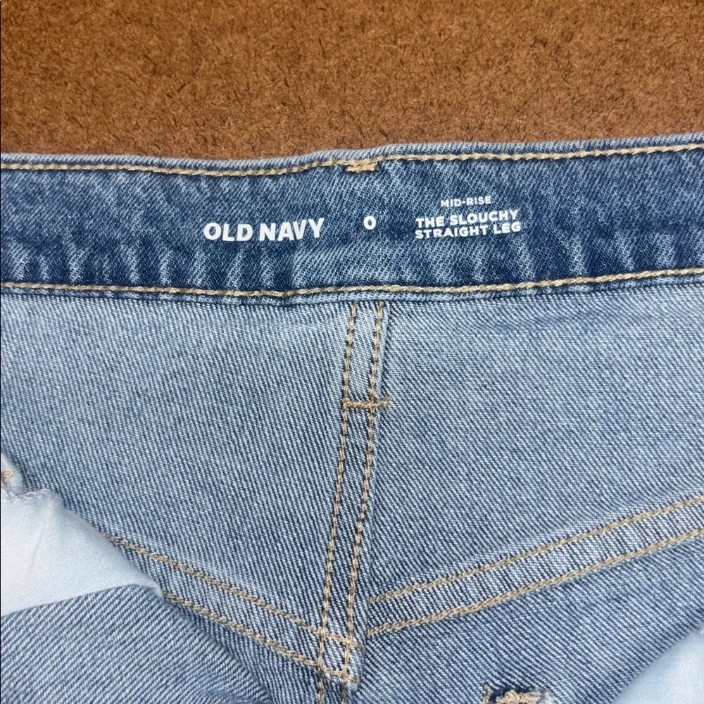 Old Navy Mid-Rise The Slouchy Straight Leg Button Fly Jeans 31x29